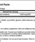 Swanson Beta-Carotene - Vitamin A Supplement Promoting Immune Health Eye & Skin Health - Natural Wellness Formula - (250 Softgels 3000mcg Each)