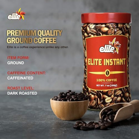Elite Instant Coffee, 7oz (12 Pack) | Rich & Aromatic, Product of Israel, Kosher excluding Passover