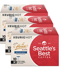 SeattleÃƒÂ¢Ã¢â€šÂ¬Ã¢â€žÂ¢s Best Coffee K-Cup Pods, House Blend Medium Roast, Smooth Roasted Ground Coffee K-Cups for Keurig Brewers, 10 CT K-Cup Pods/Box (Pack of 3 Boxes)