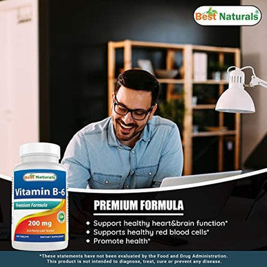 Best Naturals Vitamin B6 200Mg For Adults 120 Tablets (120 Count (Pack Of 2))