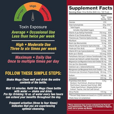 Detoxify Mega Clean Herbal Detox Cleanse Drink " Full Body Cleanse Detox For Women And Men Same Day Results Plus Sticker