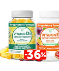 Lunakai Vitamin D3 And Vitamin E Gummies Bundle - Immunity Bone And Mood Support Gummy - 250 Mg 1000 Iu Natural Vit E Plus C Supplements