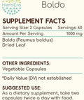 HerbEra Boldo 120 Capsules, 500 mg, Boldo (Peumus boldus) Dried Leaf (120 Capsules)