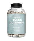 Omnia Marine Collagen Capsules 1200mg Premium Skin Hair & Nail Health Support for Women & Men Enriched with Type I Collagen Hyaluronic Acid & Vitamin C High-Potency Formula UK Made 60 Capsules