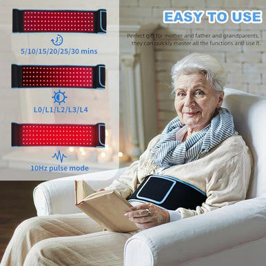 Feangli Red Light Therapy Infrared Light Therapy Belt For Body Waist Back Shoulder Leg Knee Muscle Relief Led 660Nm 850Nm Wearable Large Red Light Belt With Timer Remote Ideal For Woman Man