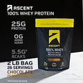 Ascent 100% Whey Protein Powder, Chocolate Peanut Butter 2 Lb & Creatine Monohydrate Powder, Unflavored 45 Servings