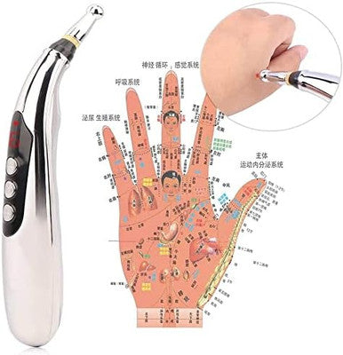 Lkhsyan Acupuncture Pen 5-In-1 Powerful Meridian Energy Pen For Pain Relief With 3 Massage Heads Usb Rechargeable (Includes Massaging Gel)