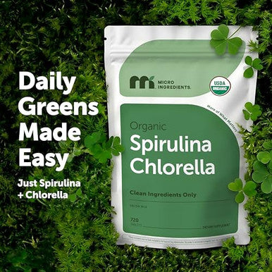 Micro Ingredients Organic Spirulina Chlorella Tablets 720 Count
