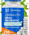 Mouthology Oral Probiotics For Mouth Bad Breath With Xylitol (210 Count Mints) Dental Probiotic Mouth Probiotics Bad Breath Treatment And Gums