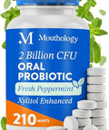Mouthology Oral Probiotics For Mouth Bad Breath With Xylitol (210 Count Mints) Dental Probiotic Mouth Probiotics Bad Breath Treatment And Gums