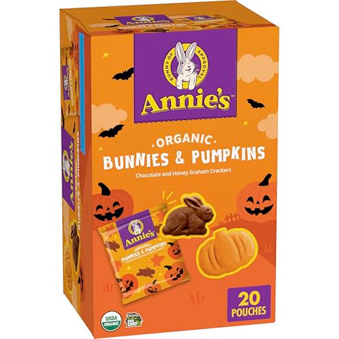 Annie's Halloween Shapes Organic Graham Cracker Snacks, Chocolate and Honey, 20 Pouches, 20 oz