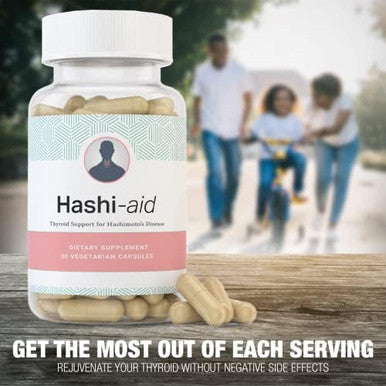 Hashiaid - Low Thyroid Supplement - Hashimoto'S Disease Support - Hypothyroidism - Fight Fatigue, Balance Hormones, Promote Focused Energy - Turmeric, Iodine, Zinc, Selenium And More
