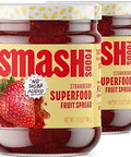 Smash Foods Strawberry Superfood Fruit Spread, No Sugar Added, Keto Jam with Chia Seeds, Vegan, Low-Calorie, 17.5 oz