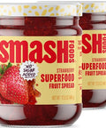 Smash Foods Strawberry Superfood Fruit Spread, No Sugar Added, Keto Jam with Chia Seeds, Vegan, Low-Calorie, 17.5 oz