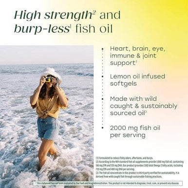 Megafood Fish Oil Omega 3 Supplements 90 Softgels 2000Mg