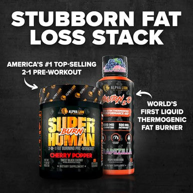 Alpha Lion Stubborn Fat Loss Stack Superhuman Burn Pre Workout Burn2O Liquid L-Carnitine 2000Mg (Grapezilla) Non-Stim Thermogenic Day & Night Metabolism Booster & Energy Stack For Men And Women