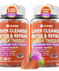 Lilicare Milk Thistle Liver Detox Gummies 18 In 1 Liver Cleanse Detox & Pack Of 2