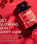Hum Red Carpet Skin & Hair Supplement Black Currant Seed Oil For Glowing Skin & Strong Thicker Hair With Vitamin E & Omegas 3/6 Hair Growth Vitamins For Women (60Count)