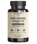 Vinatura Hmb 3000Mg And Vitamin D3 Supplement Capsules Per Serving *Usa Made & Tested* Promotes Muscle Growth & Recovery - Hmb