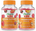 Lifeable Immune Support Kids + Magnesium Citrate Kids Gummies Bundle Great Tasting Vitamin Supplement Gluten Gmo Chewable Gummy
