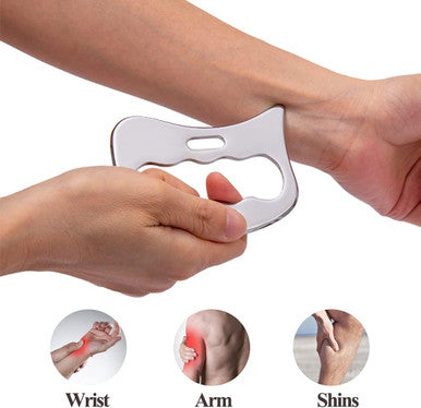FeelSport Stainless Steel Gua Sha Scraping Massage Tool-Muscle Scraper - Soft Tissue Mobilization,Physical Therapy For Back, Legs, Arms