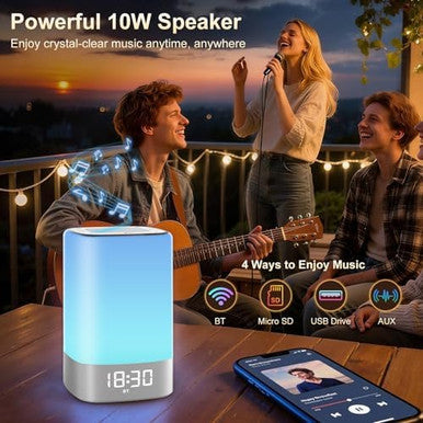 Biseoamz Sound Machine With 32 Soothing Sounds Alarm Clock White Noise Machine Night Light Bluetooth Speaker App Control Timer Alarm Clock For Bedroom Kids Birthday s For Women Teen Girls Boys Mom