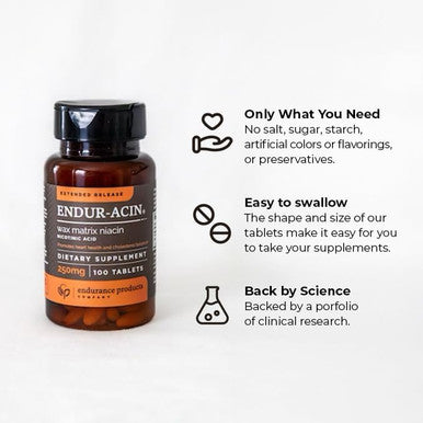 Endur-Acin, Extended Release Niacin For Optimal Absorption & Low-Flush Vitamin B3 Niacin 500Mg, Premium Niacin Supplement Made In Usa, 200 Tablets