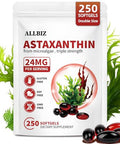 Allbiz Astaxanthin 24Mg | 250 Softgels | 250-Day Supply | Premium Antioxidant Supplement Supports Eye Skin Brain & Liver Health | Natural Microalgae Source Non-Gmo Gluten Free