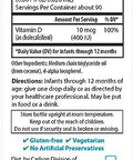 Carlson Baby's PlantBased Super Daily D3 Baby Vegetarian Liquid Vitamin D Drops 400 IU (10 mcg) per Drop Sourced from Algae for Infants and Toddlers Unflavored 90 Drops (2.54 mL)
