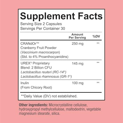 Sunergetic Premium Vaginal Probiotics For Women " Clinically Studied Lactobacillus Vaginal Probiotic With Prebiotic & Cranberry To Balance Ph Reduce Odor Urinary Tract Support & Feminine Health " 60 Capsules