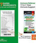 Immune Support Supplement with Vitamin C 1000mg Zinc Elderberry Ginger Beta Carotenes Immunity Boost for Adults Natural Immune Defense Antioxidant Vitamins by BioSchwartz 90 Capsules