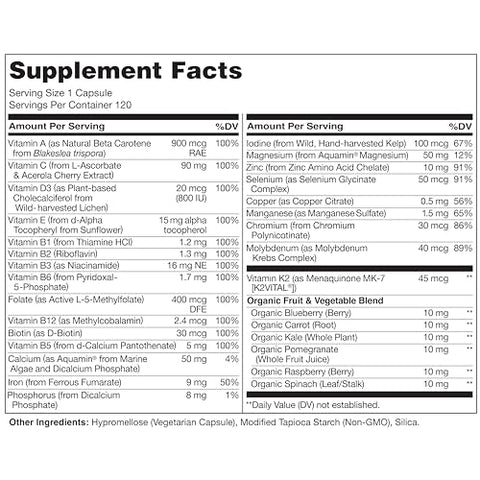 Naturelo One Daily Multivitamin For Women - 120 Capsules And Calcium Supplement 120 Vegetarian Capsules Bundle