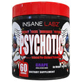 Insane Labz Psychotic High Stimulant Pre Workout Powder Extreme Lasting Energy Focus And Endurance With Beta Alanine Creatine Monohydrate Dmae 60 Srvgs Grape