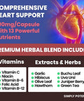 Simply Potent Blood Pressure Support Supplements Healthy Heart Cholesterol Cardio Hypertension High Bp 13 Vitamins & Herbs Folic Acid Vitamins C B6 & B12 Hawthorn Olive Leaf Garlic Hibiscus 90 Capsule