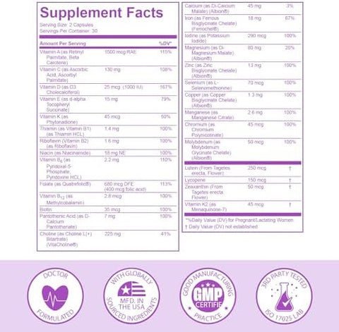 Premom Quantitative Ovulation Predictor Kit*40 Ovulation Tests + 10 Pregnancy Tests + Multivitamin For Women Prenatal Formula Vitamin Supplements