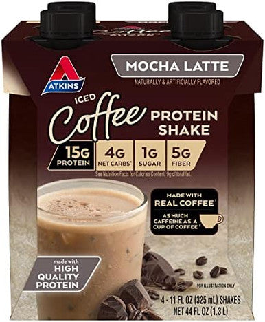 Atkins Dark Chocolate Royale Proteinrich Shake. Rich And Creamy With Protein. Ketofriendly And Gluten . (4 Shakes) 11 Fl Oz