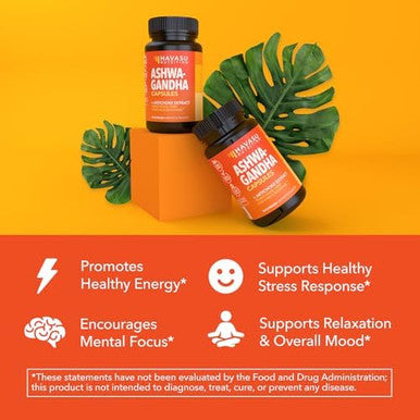Havasu Nutrition High Strength Ashwagandha Supplement Capsules (45 Servings) & French Maritime Pine Bark Extract Capsules (30 Servings)