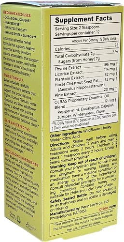 Olbas Cough Syrup Herbal Cough Suppressant With Natural Essential Oils & Honey Soothes Throat Relieves Chest Congestion & Supports Healthy Breathing 4 Fl Oz