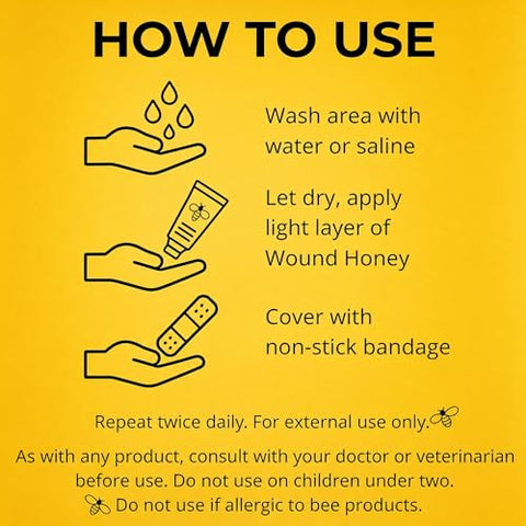 Manuka Honey for Wounds, Wound Healing Ointment for Cuts, Scrapes, Burns, Foot Ulcers and Scars, Fast Relief & Skin Repair, Non-Sticky, No Crystallization, 1.06 oz