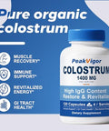 Peakvigor Organic Bovine Colostrum CapsulesImmune Support En1332Ss