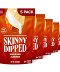 SkinnyDipped Maple Kiss Almonds, Healthy Snack, Plant Protein, Gluten Free, 3.5 oz Resealable Bags, Pack of 5, Seasonal Flavor