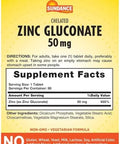 Sundance Vitamins Chelated Zinc 50 mg (Gluconate) 90 Tablets Pack of 2