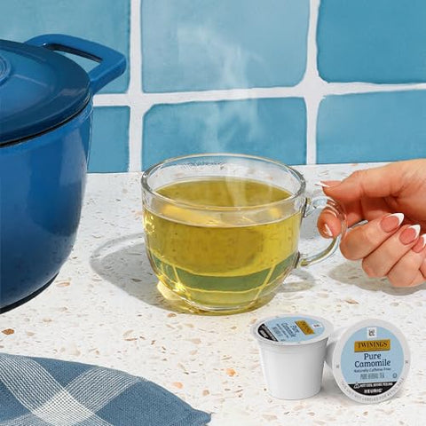 Twinings Pure Camomile Herbal Tea K-Cups for Keurig, 24 CT Box (1 Pack) | Pure Camomile Blossoms for Relaxation, Naturally Caffeine-Free, 24 Keurig Pods for Single Serve Brewers, Enjoy Hot or Iced
