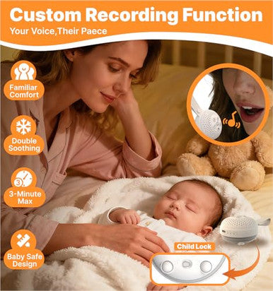 Hmusic Portable White Noise Machine With Voice Recording - 16 Soothing Sounds Sleep Machine 20-60H Battery 3-Level Night Light | 3 Timers Sleep Aid For Adults & Babies