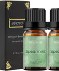BURIBURI Spearmint Essential Oil - 2 Pack 100% Pure Organic Spearmint Essential Oils 10ML for Diffuser, Aromatherapy, Massage, Soap Making