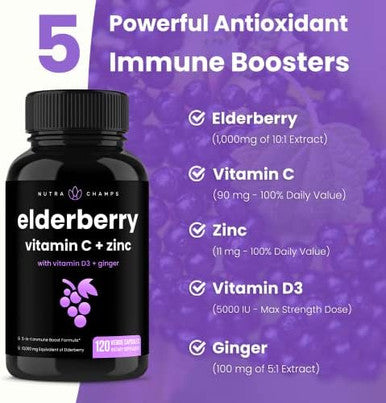 Nutrachamps Elderberry Capsules And Gummies Bundle