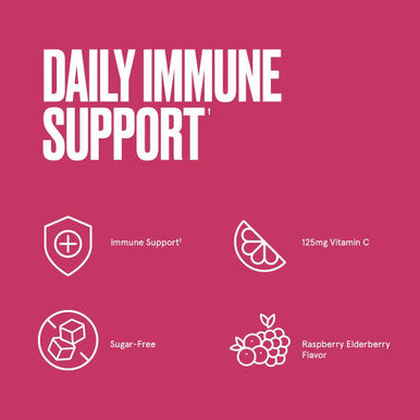 Bulletproof Sugar-Free Raspberry Elderberry Immune Gummies, 60 Count, Keto Supplement For Immune Support And Wellness