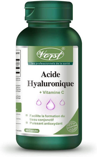Hyaluronic Acid 75mg with Vitamin C 60 Capsules Supplement for Skin and Joints Alternative to Serum (1 Bottle)