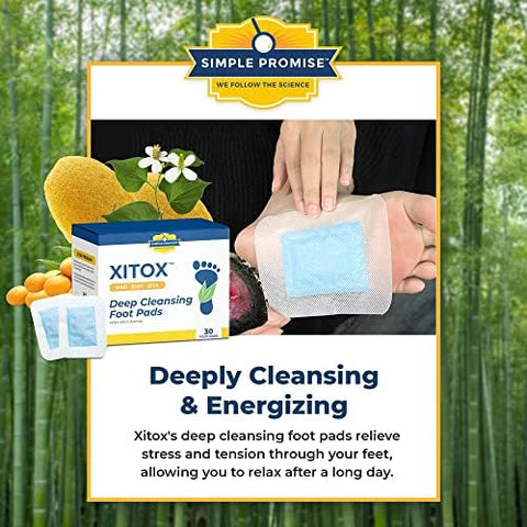 Simple Promise Daily Support Bundle Promotes Energy Relaxation & Hydration Xitox Foot Pads & Electroslim Electrolyte Mix 30 Pads & 30 Servings