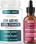Smnutrition Herbal Hormone Balance Tincture & Extra Strength Dim Supplement Hormone Balancing Bundle With 400Mg Dim Capsules (90 Servings) And Liquid Cycle Support Supplement For Women (60 Servings)